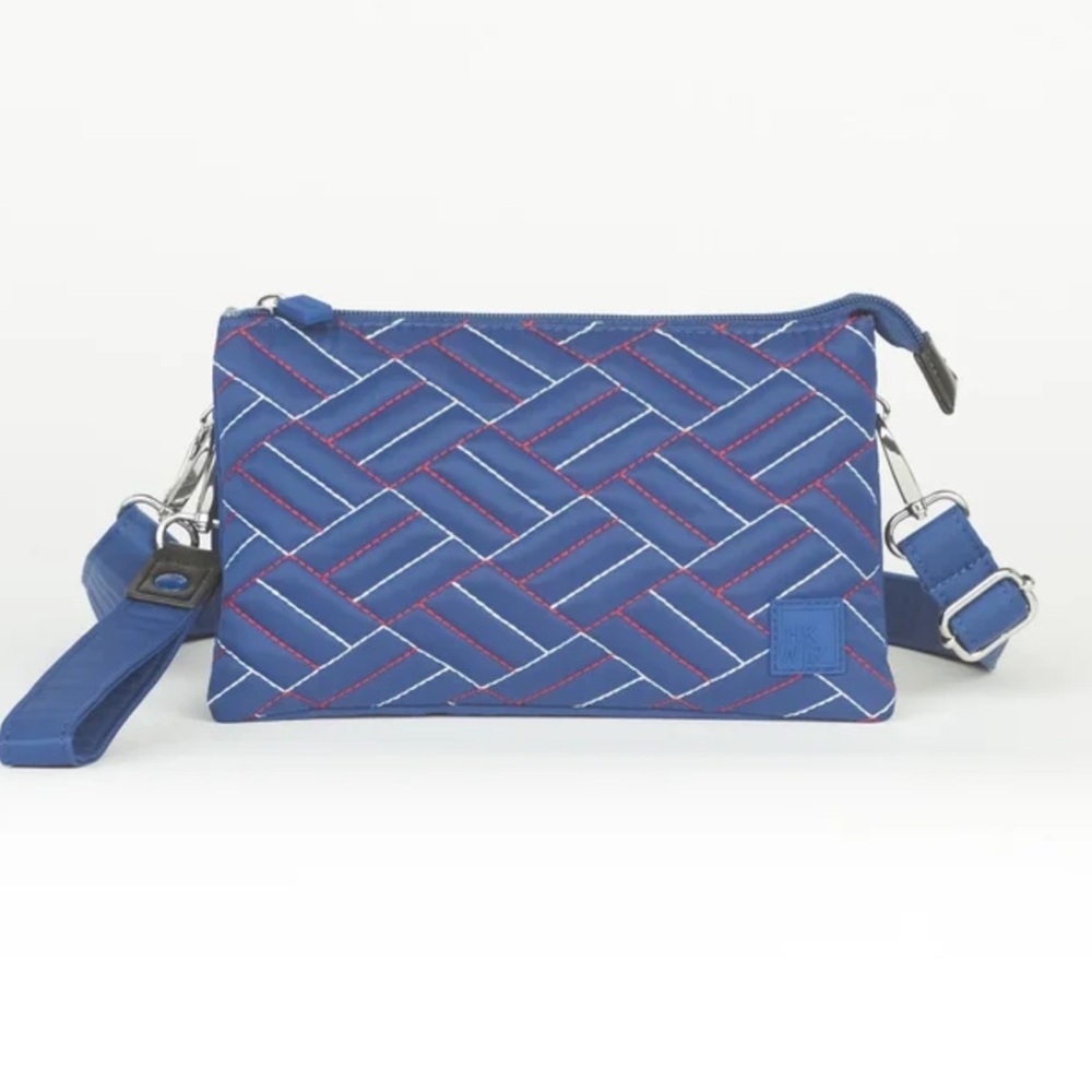 IHKWIP‎ THE TRIPLE ENTRY QUILTED CROSSBODY PATRIOTIC NAVY